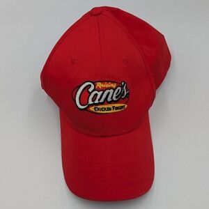Raising Canes Chicken‎ Fingers Red Embroidered Logo Baseball Cap Hat One Size